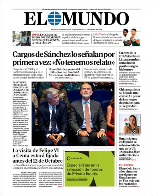 Portada de El Mundo