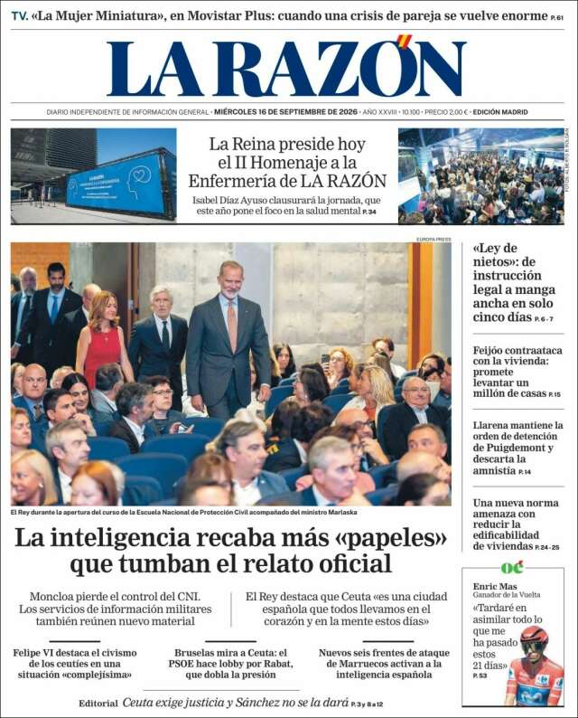 Portada de La Razón