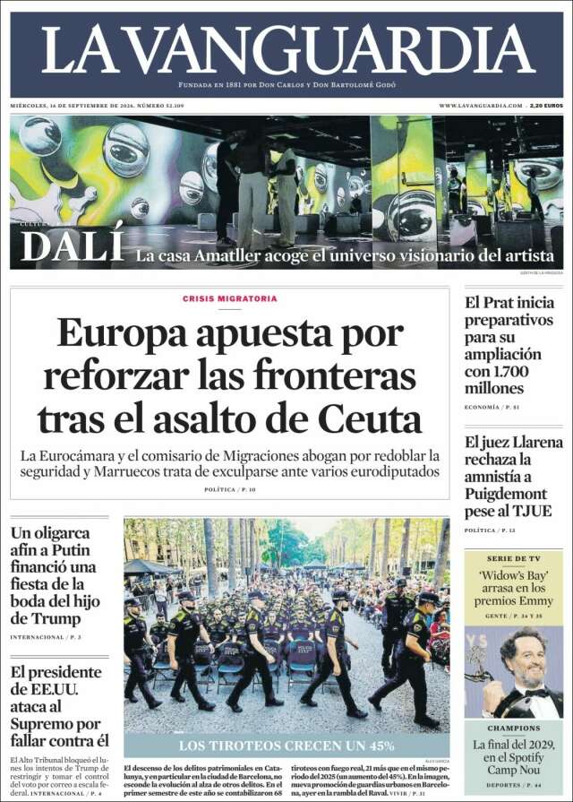 Portada de La Vanguardia
