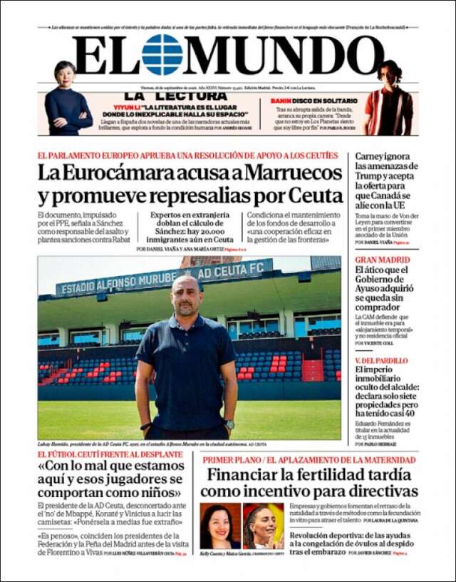 Portada de El Mundo