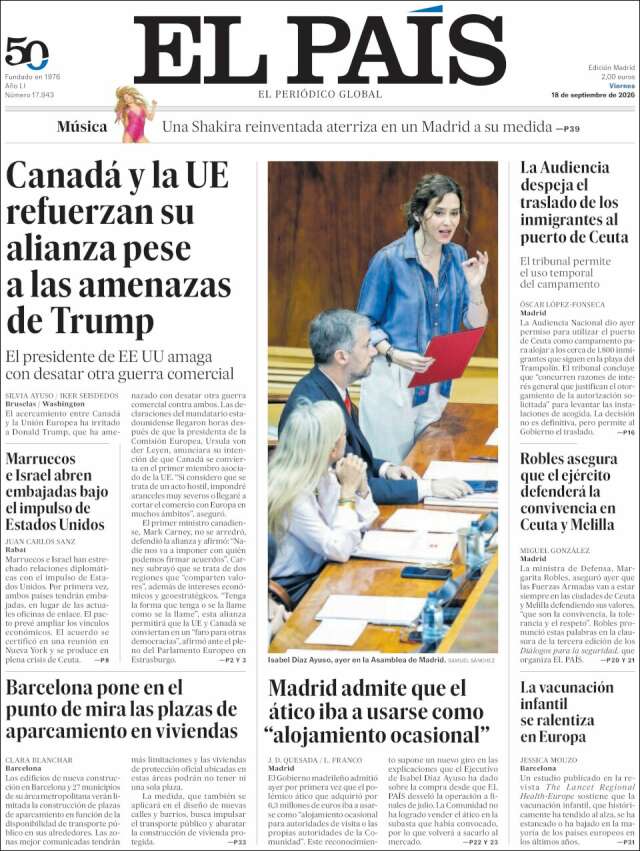 Portada de El País