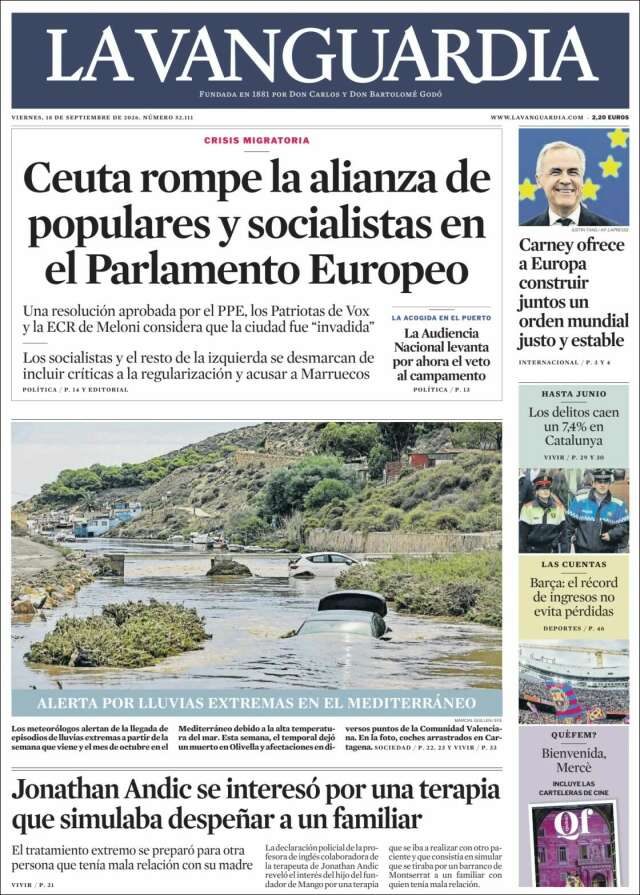 Portada de La Vanguardia