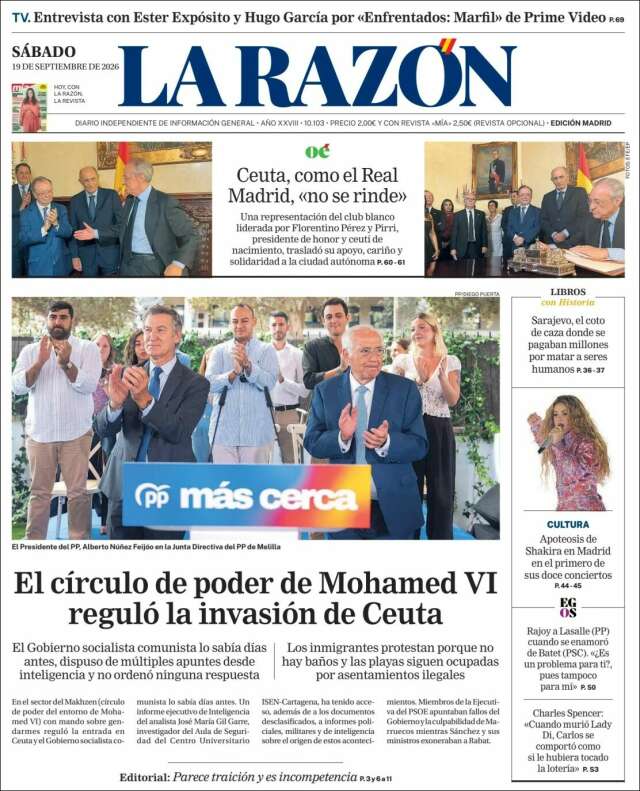Portada de La Razón