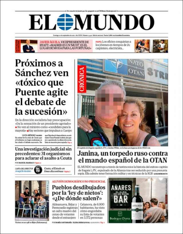 Portada de El Mundo