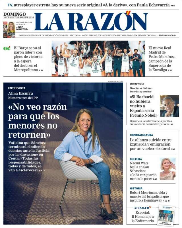 Portada de La Razón