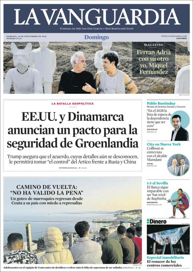 Portada de La Vanguardia
