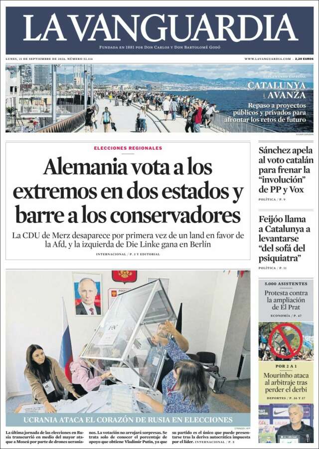 Portada de La Vanguardia