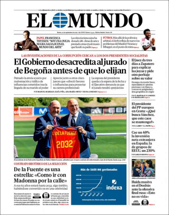 Portada de El Mundo