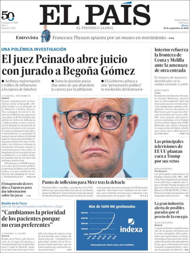 Portada de El País