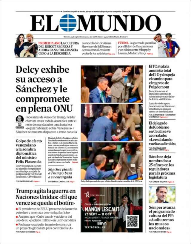 Portada de El Mundo