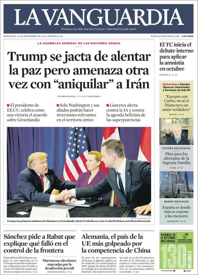 Portada de La Vanguardia