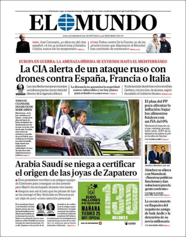 Portada de El Mundo