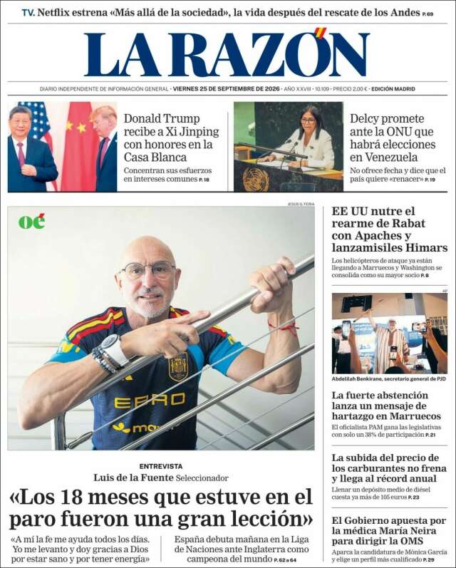 Portada de La Razón