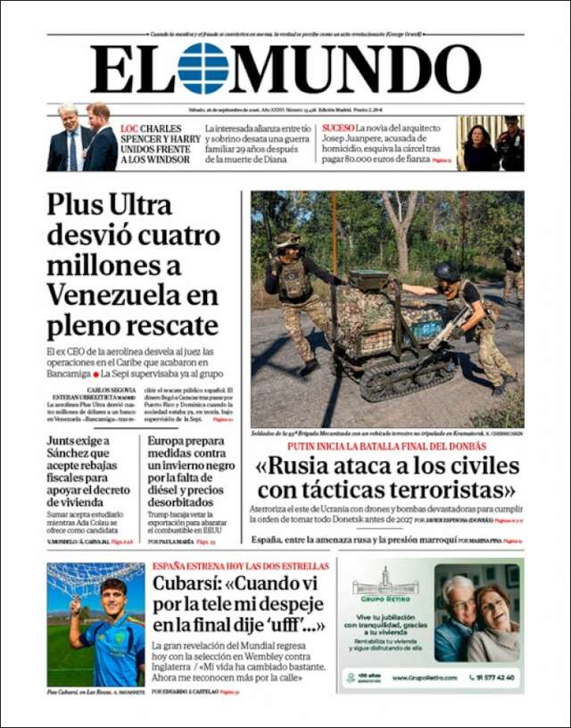Portada de El Mundo