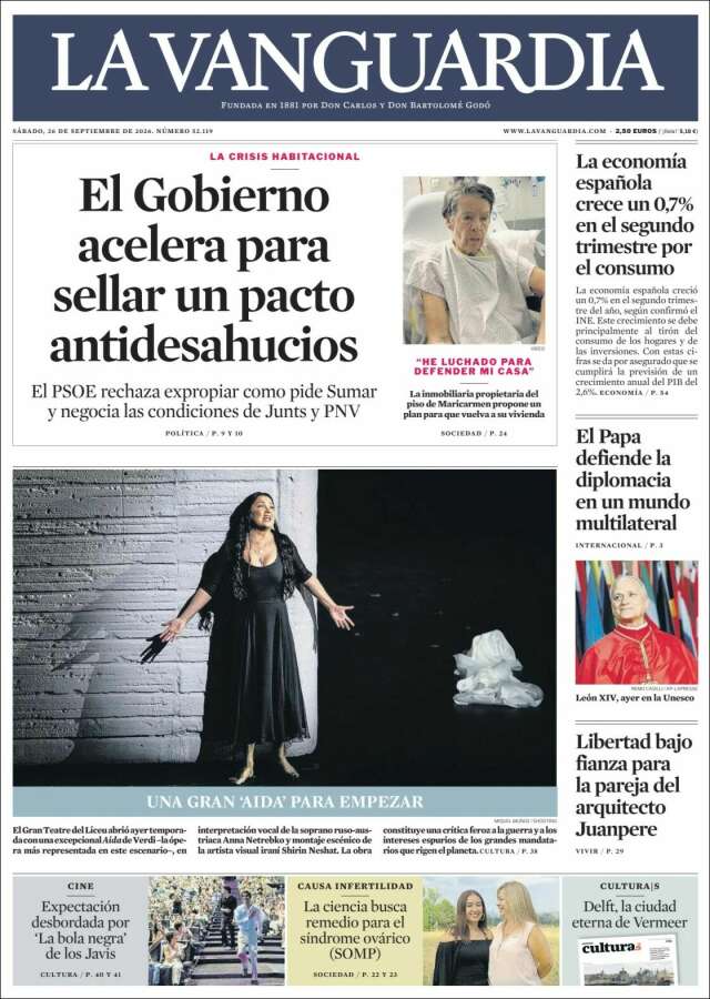 Portada de La Vanguardia