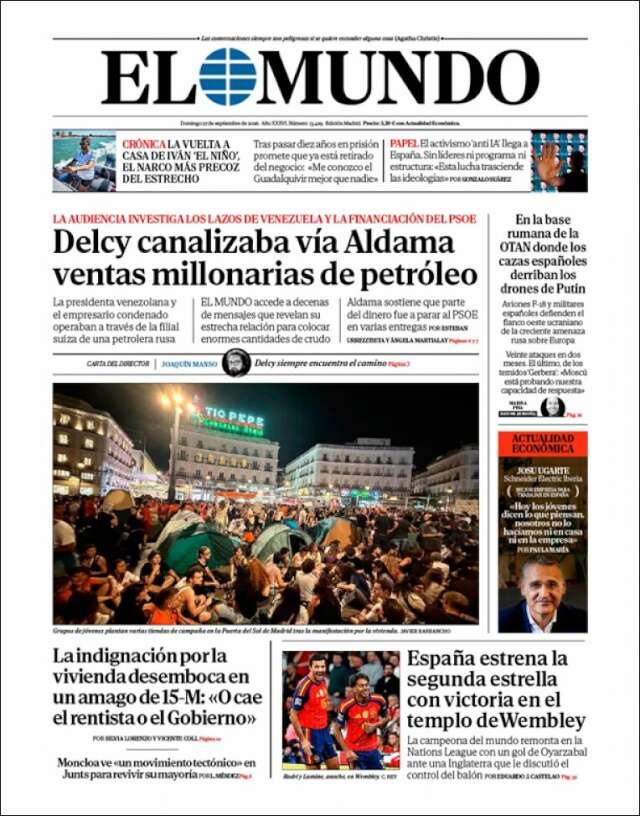 Portada de El Mundo