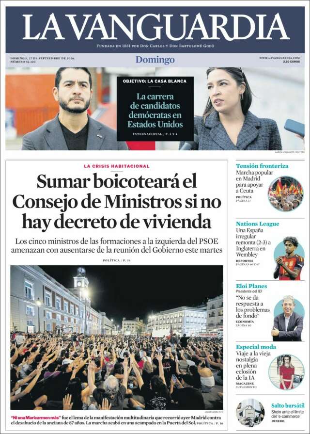 Portada de La Vanguardia