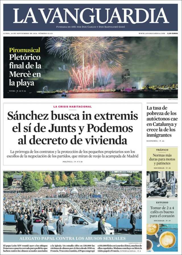 Portada de La Vanguardia