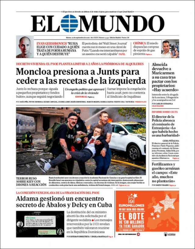 Portada de El Mundo