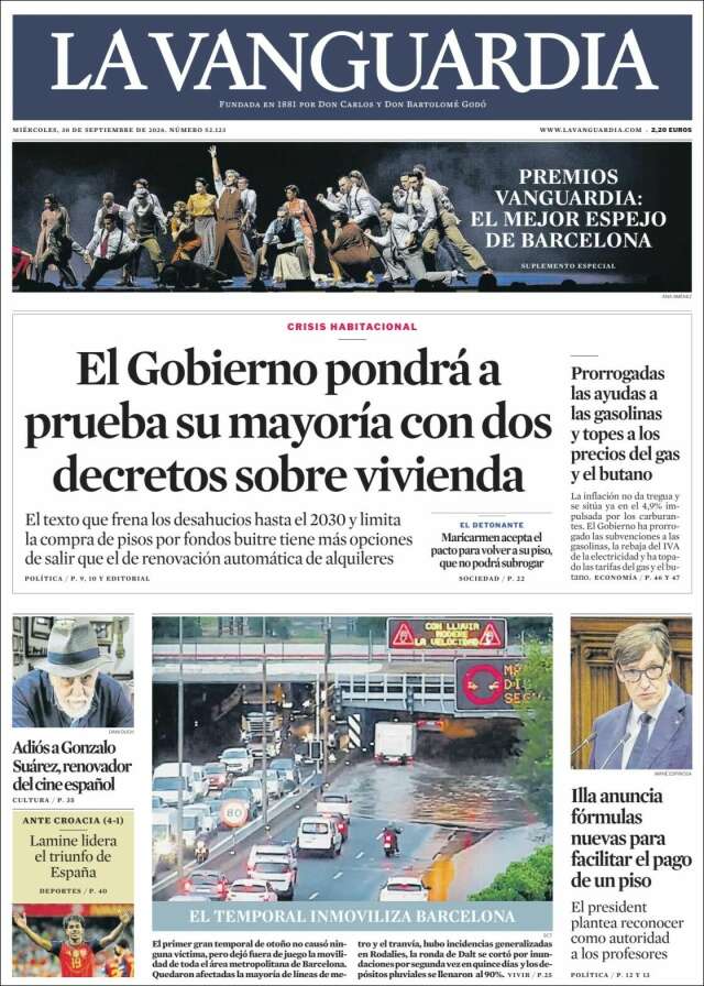 Portada de La Vanguardia