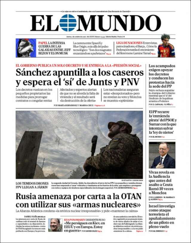 Portada de El Mundo