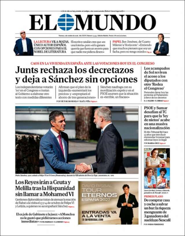 Portada de El Mundo