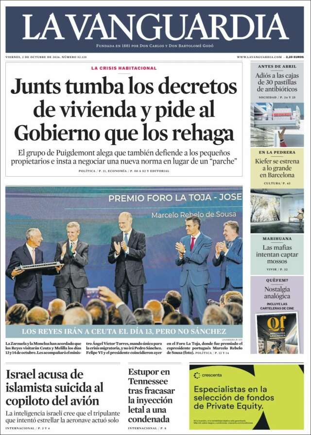 Portada de La Vanguardia