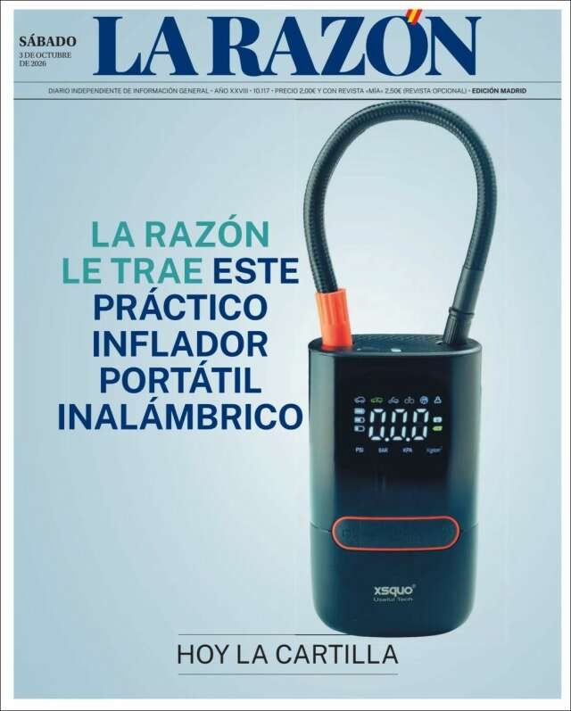 Portada de La Razón