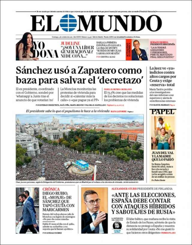 Portada de El Mundo