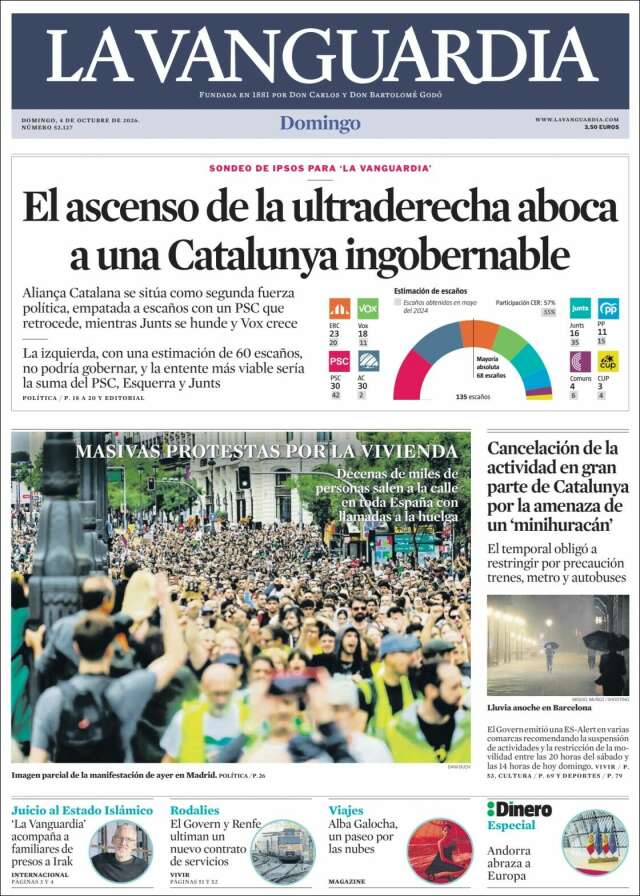Portada de La Vanguardia