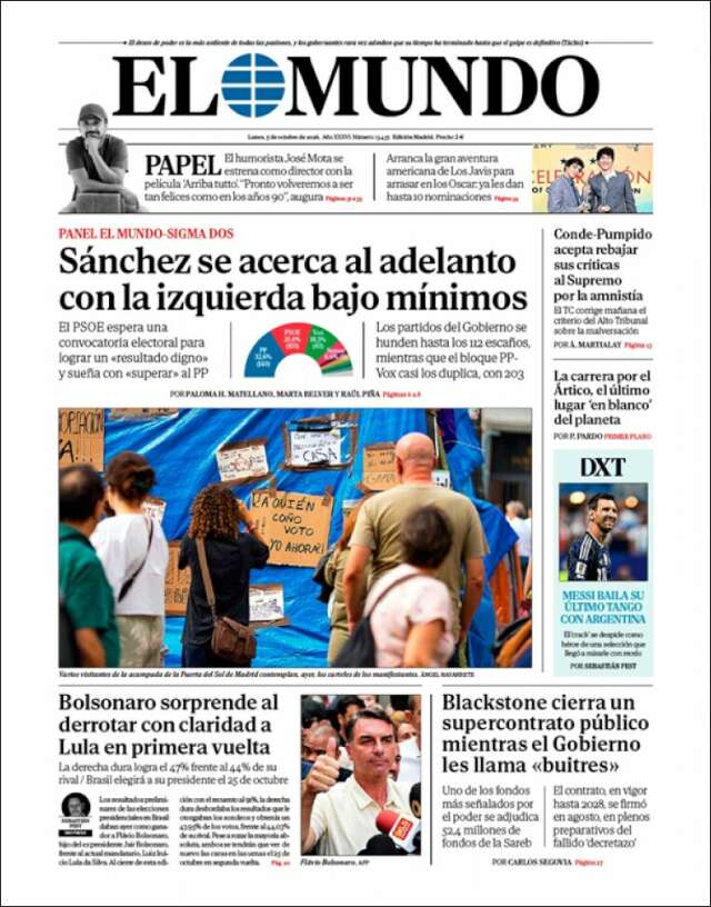 Portada de El Mundo