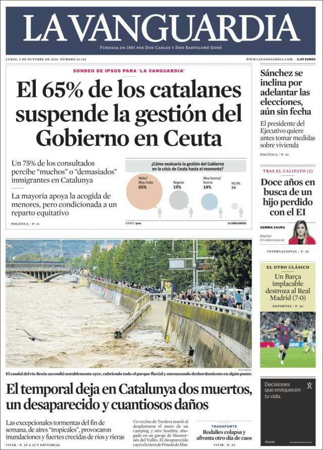Portada de La Vanguardia