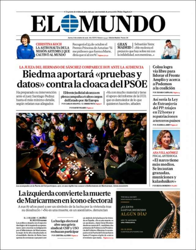 Portada de El Mundo