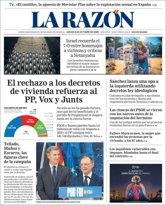 Portada de La Razón