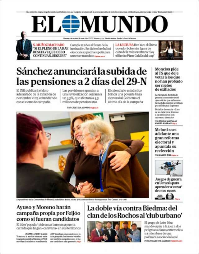 Portada de El Mundo
