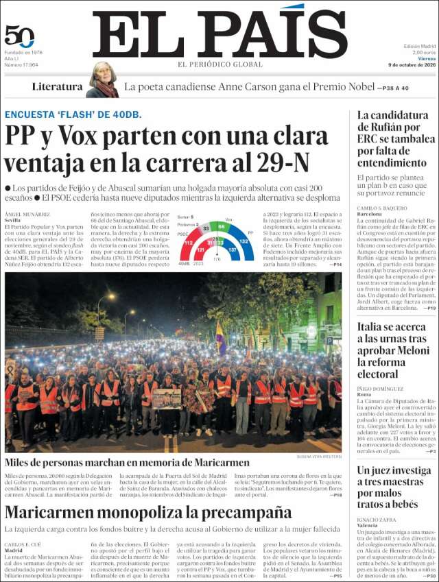 Portada de El País