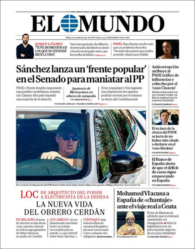 Portada de El Mundo