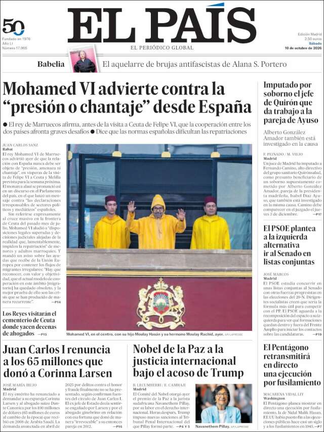 Portada de El País