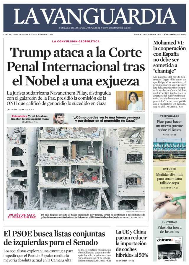 Portada de La Vanguardia