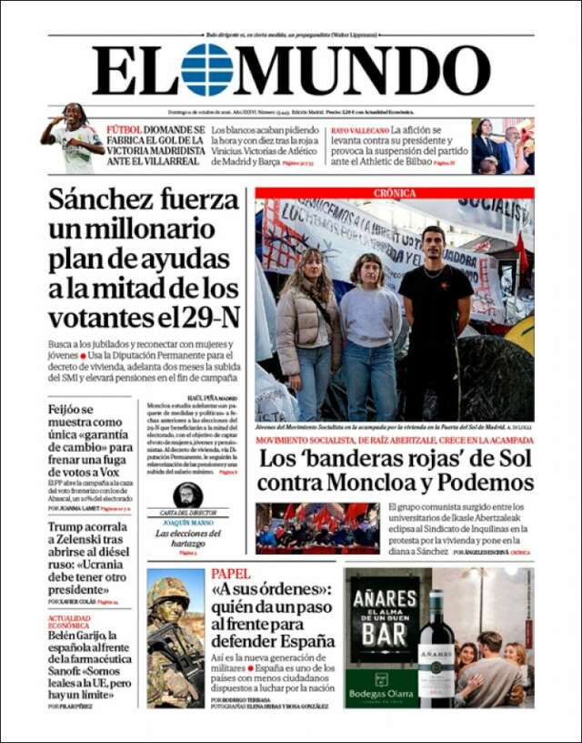 Portada de El Mundo