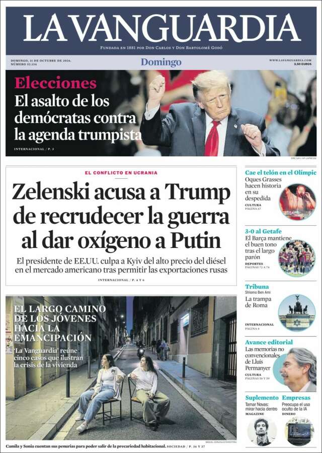 Portada de La Vanguardia