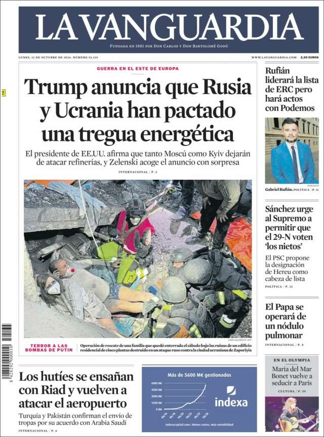 Portada de La Vanguardia