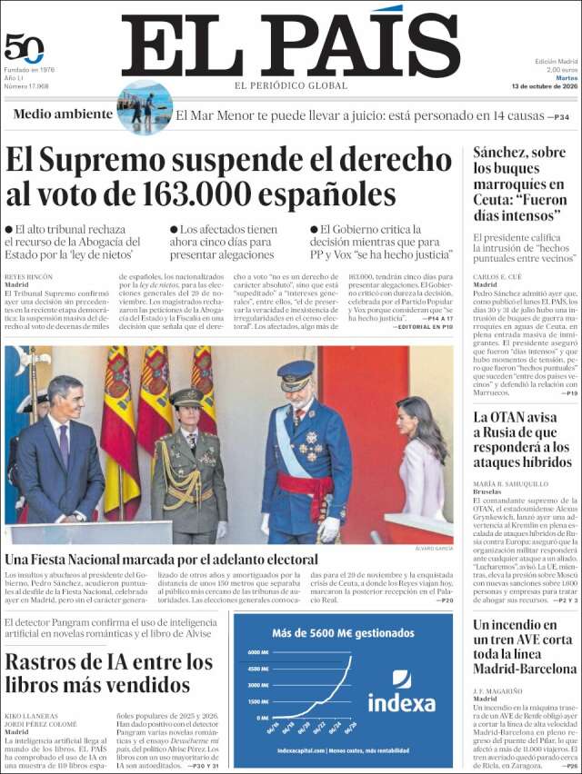 Portada de El País