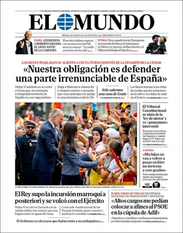 Portada de El Mundo