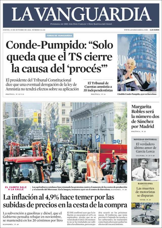 Portada de La Vanguardia