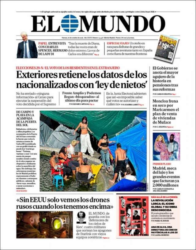 Portada de El Mundo