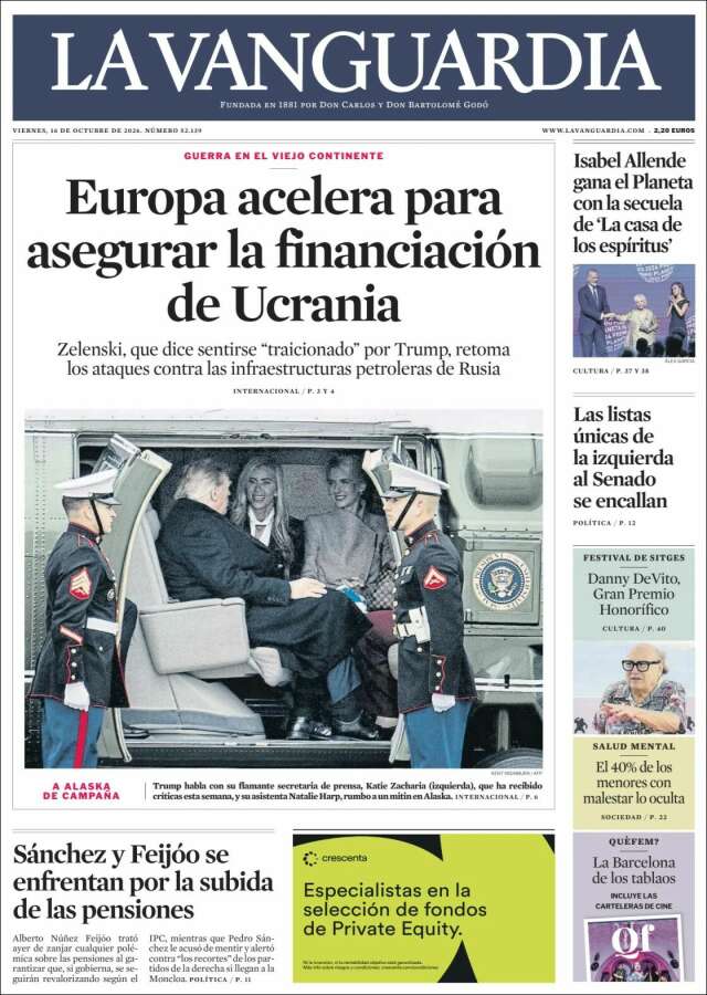 Portada de La Vanguardia