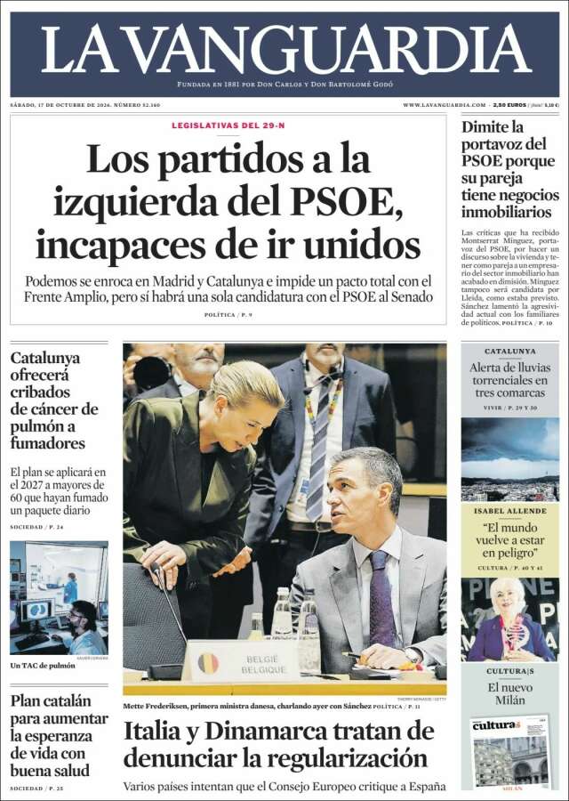 Portada de La Vanguardia
