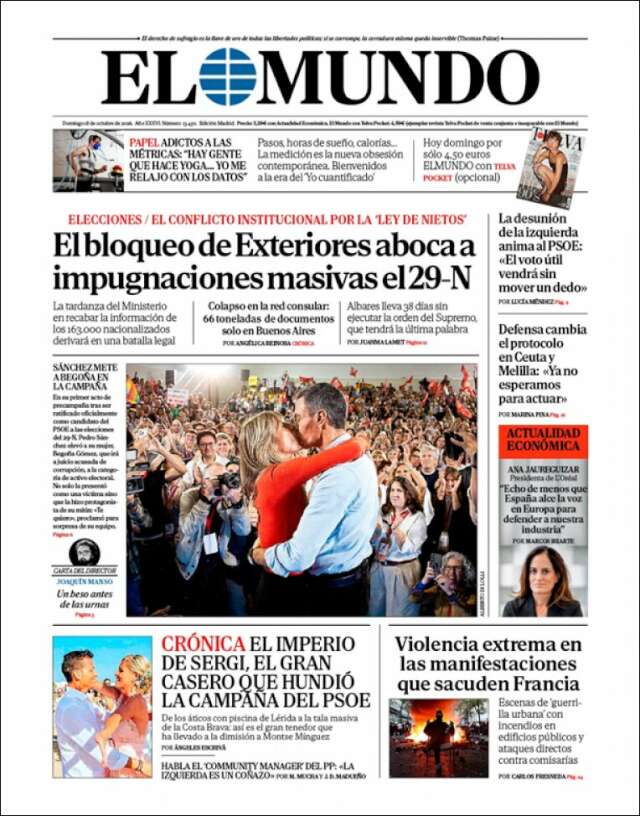 Portada de El Mundo
