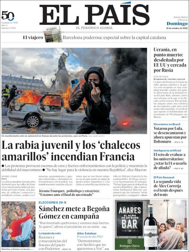 Portada de El País